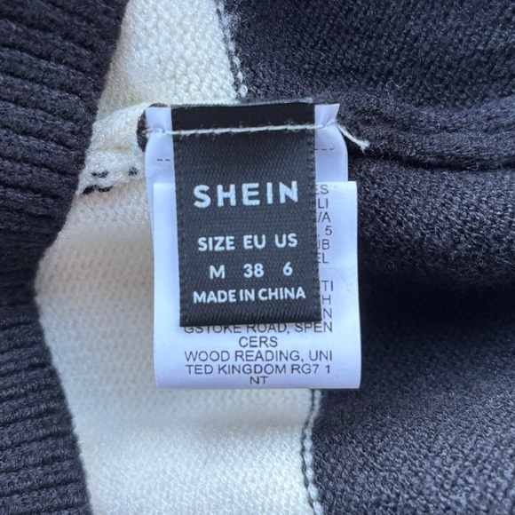 SHEIN Black and White Striped Crew Neck Sweater - Picture 2 of 4